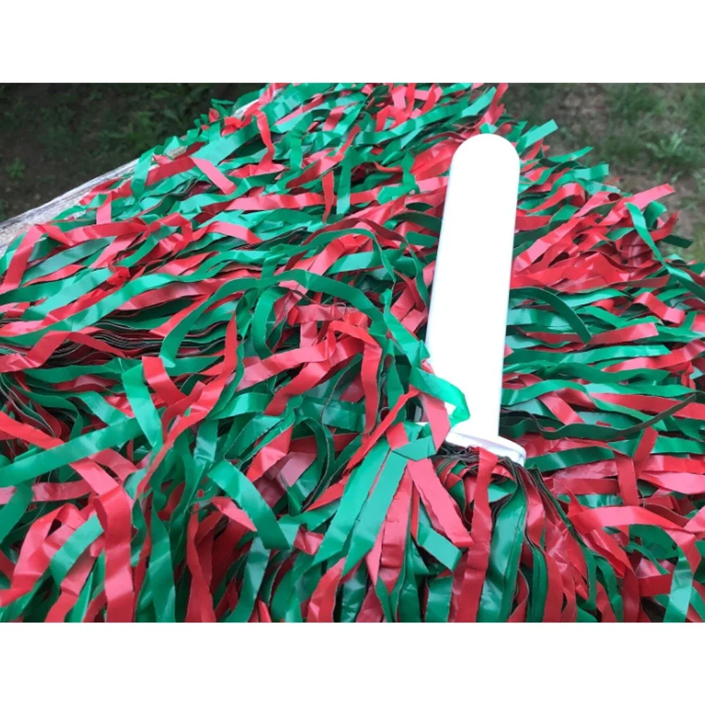 Vintage 90s Y2K Cheerleading Pom Poms Red Green 12